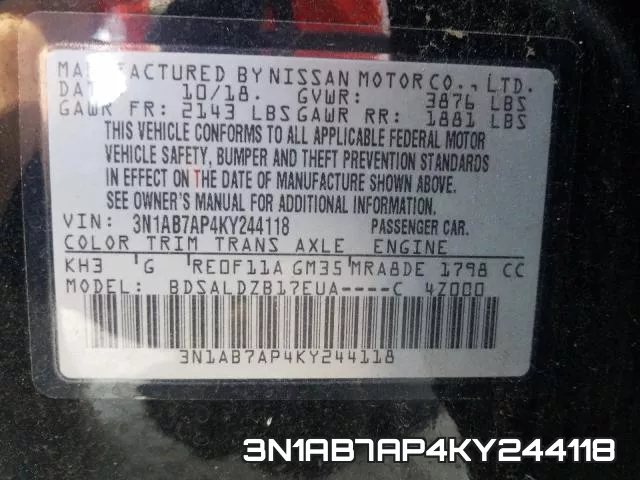 3N1AB7AP4KY244118 фото 2