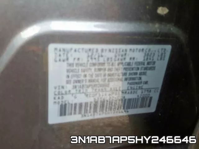 3N1AB7AP5HY246646 фото 2