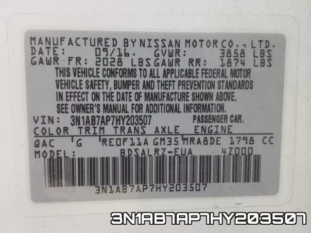 3N1AB7AP7HY203507 фото 2