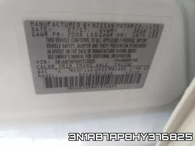 3N1AB7AP8HY376825 фото 2