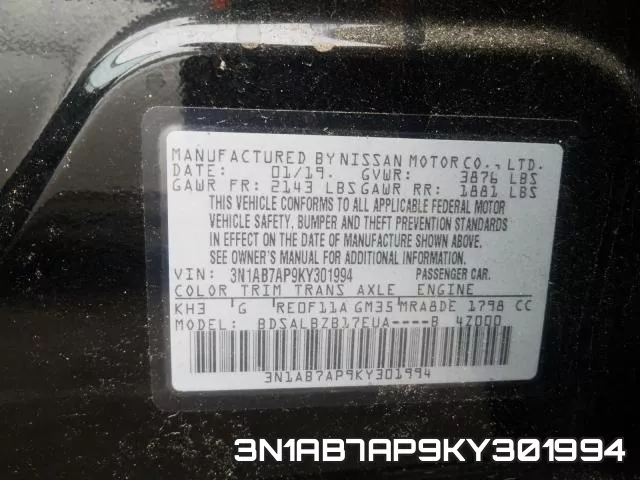 3N1AB7AP9KY301994 фото 2
