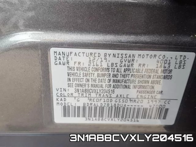 3N1AB8CVXLY204516 фото 2