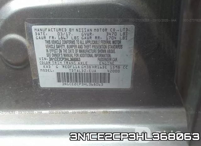 3N1CE2CP3HL368063 фото 10