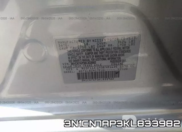 3N1CN7AP3KL833982 фото 10