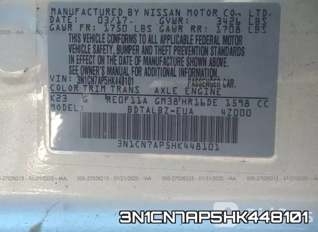 3N1CN7AP5HK448101 фото 10