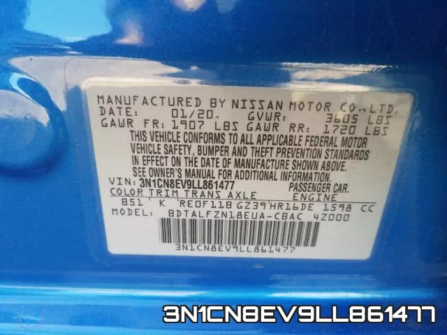 3N1CN8EV9LL861477 фото 2