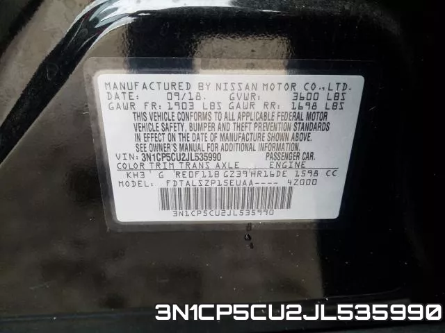 3N1CP5CU2JL535990 фото 2