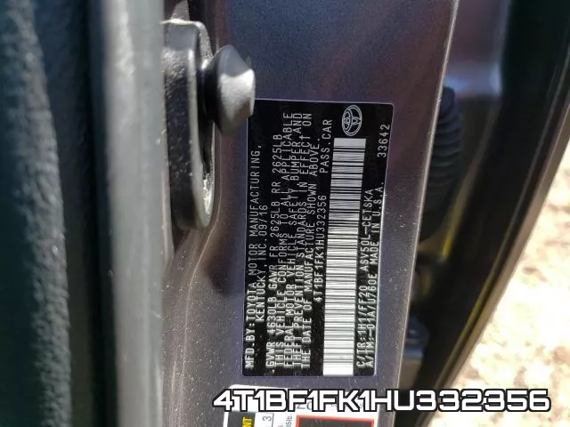 4T1BF1FK1HU332356 фото 2