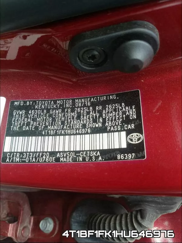 4T1BF1FK1HU646976 фото 2