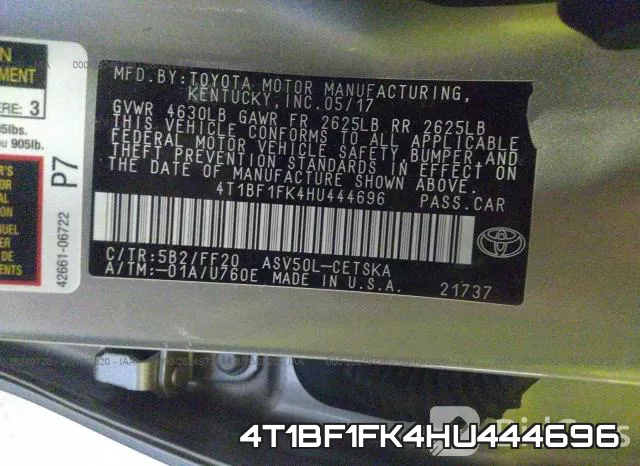 4T1BF1FK4HU444696 фото 10