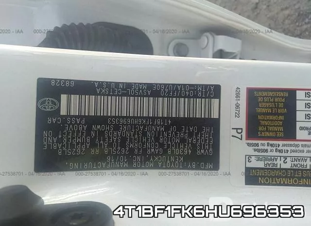 4T1BF1FK6HU696353 фото 10
