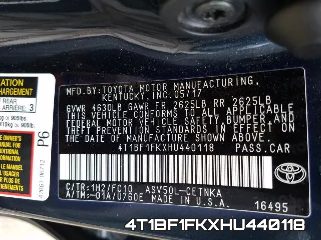 4T1BF1FKXHU440118 фото 2
