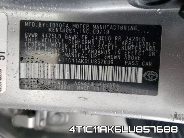 4T1C11AK6LU857688 фото 2