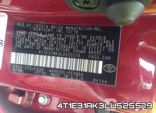 4T1E31AK3LU525579 фото 10