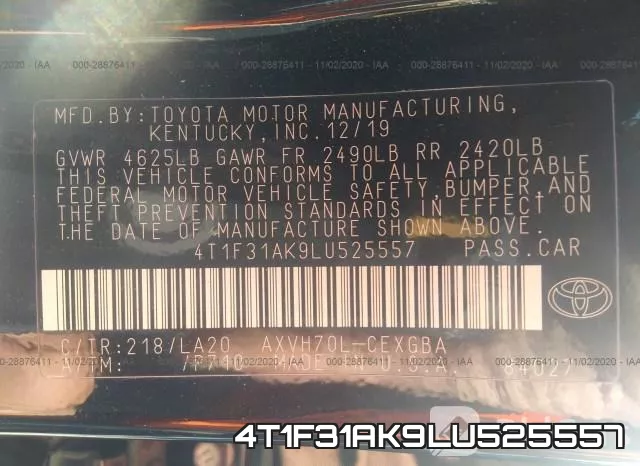 4T1F31AK9LU525557 фото 10