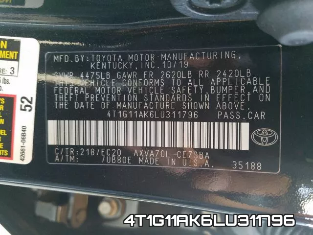 4T1G11AK6LU311796 фото 2