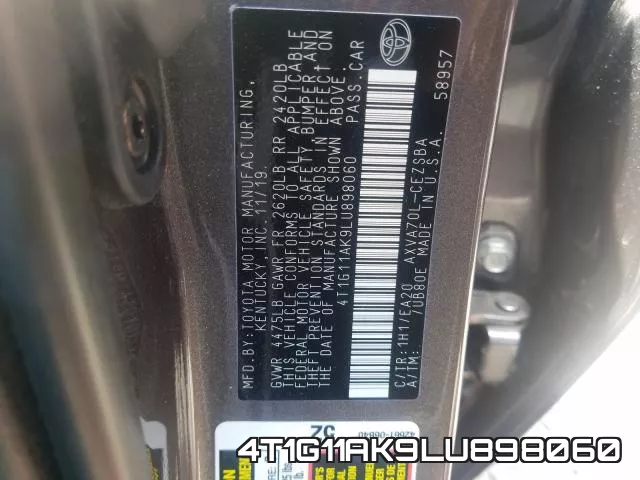 4T1G11AK9LU898060 фото 2
