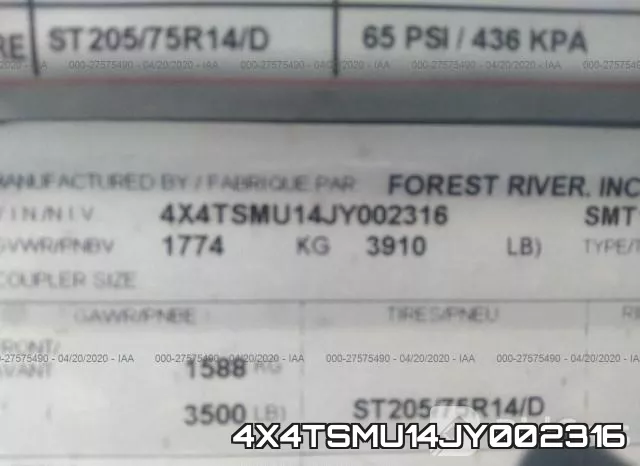 4X4TSMU14JY002316 фото 10