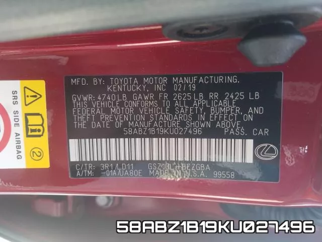 58ABZ1B19KU027496 фото 2