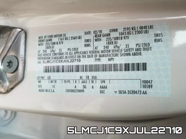 5LMCJ1C9XJUL22710 фото 2
