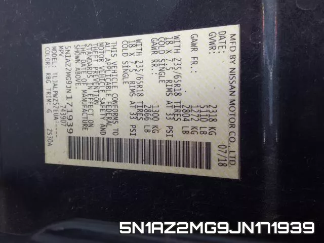 5N1AZ2MG9JN171939 фото 2