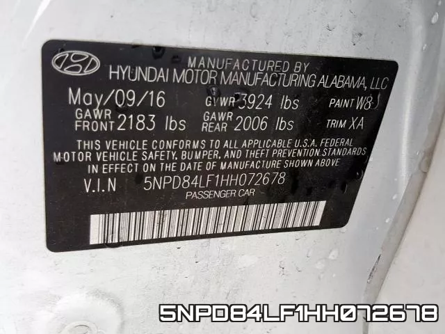 5NPD84LF1HH072678 фото 2