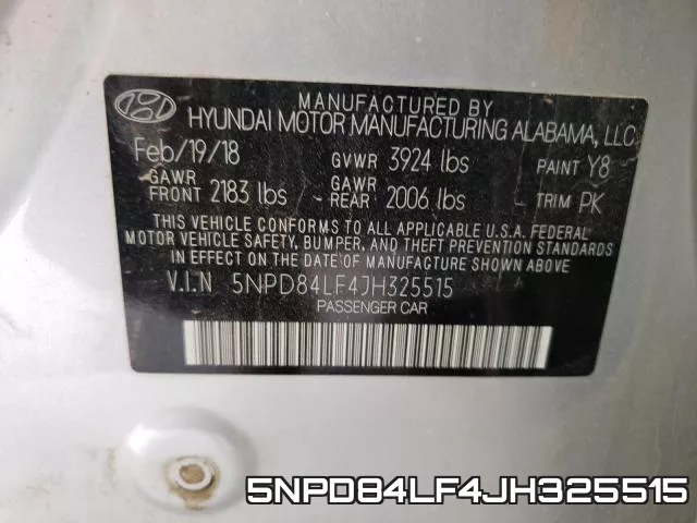 5NPD84LF4JH325515 фото 2