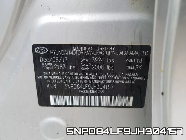 5NPD84LF9JH304157 фото 2