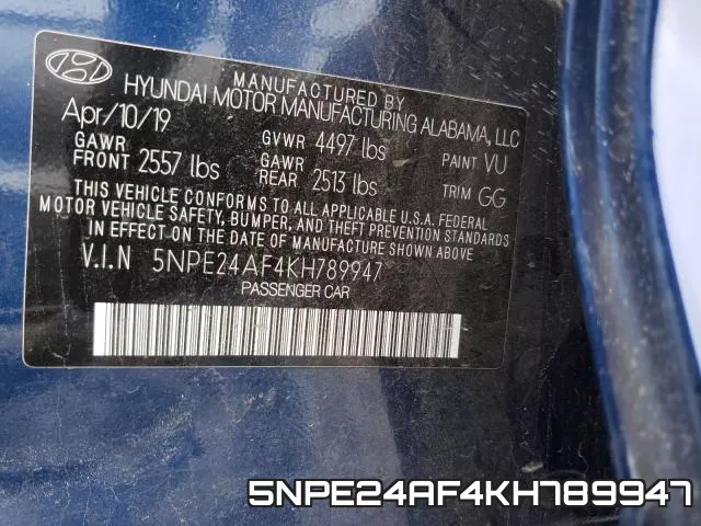 5NPE24AF4KH789947 фото 2