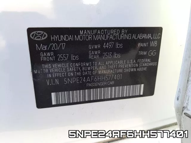 5NPE24AF6HH577401 фото 2