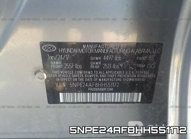 5NPE24AF8HH551172 фото 10