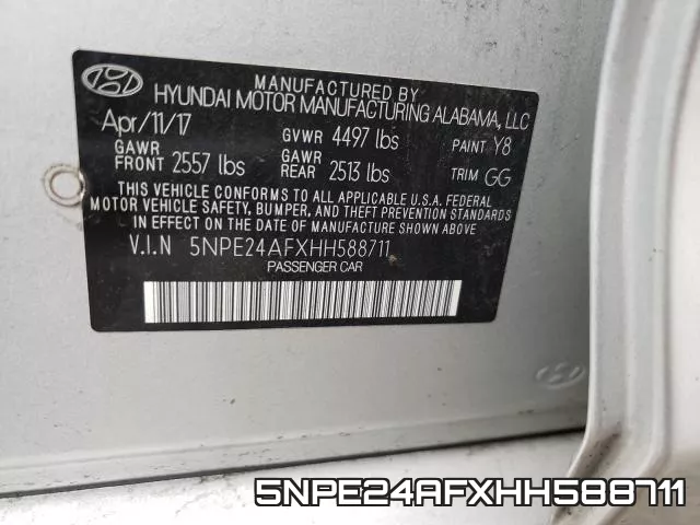 5NPE24AFXHH588711 фото 2