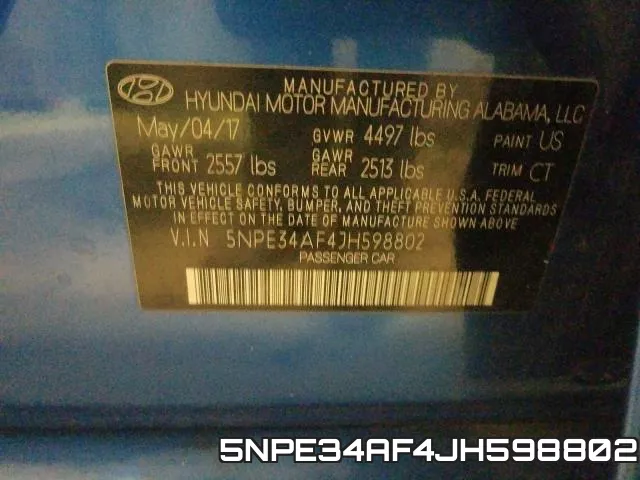 5NPE34AF4JH598802 фото 2