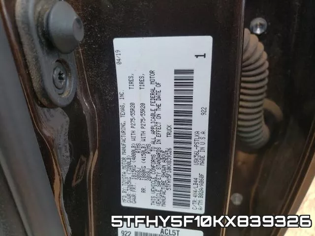 5TFHY5F10KX839326 фото 2