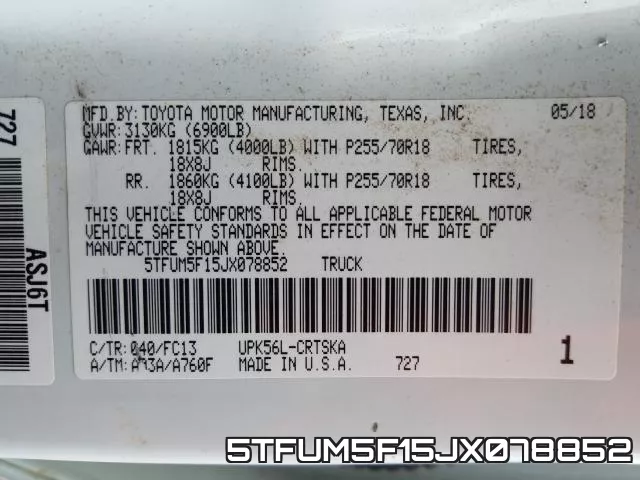 5TFUM5F15JX078852 фото 2