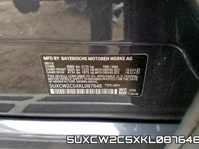 5UXCW2C5XKL087646 фото 2