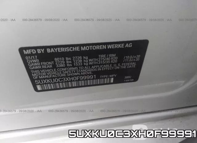 5UXKU0C3XH0F99991 фото 10