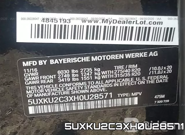 5UXKU2C3XH0U28571 фото 10
