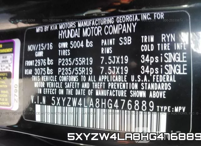 5XYZW4LA8HG476889 фото 10
