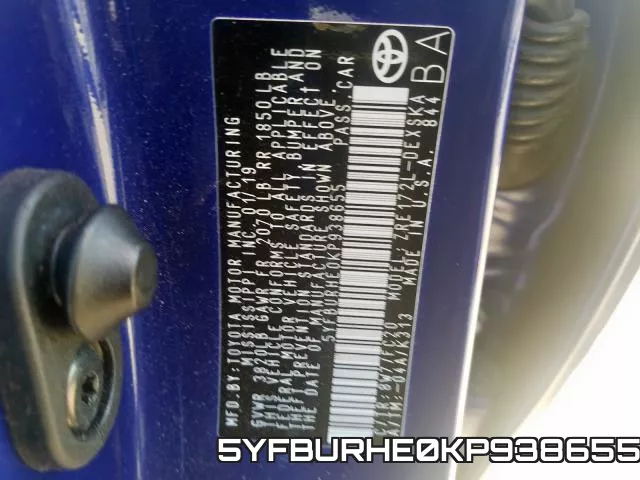 5YFBURHE0KP938655 фото 2