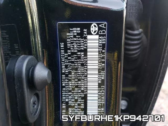 5YFBURHE1KP942701 фото 2