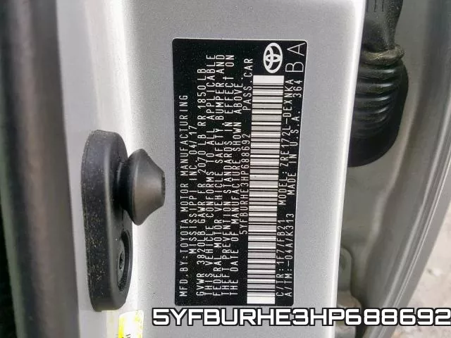 5YFBURHE3HP688692 фото 2