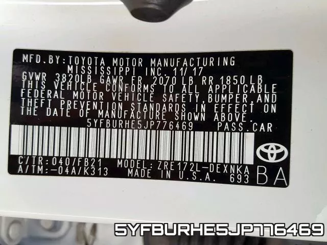 5YFBURHE5JP776469 фото 2
