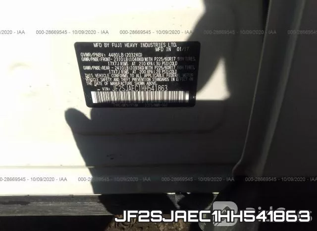 JF2SJAEC1HH541863 фото 10