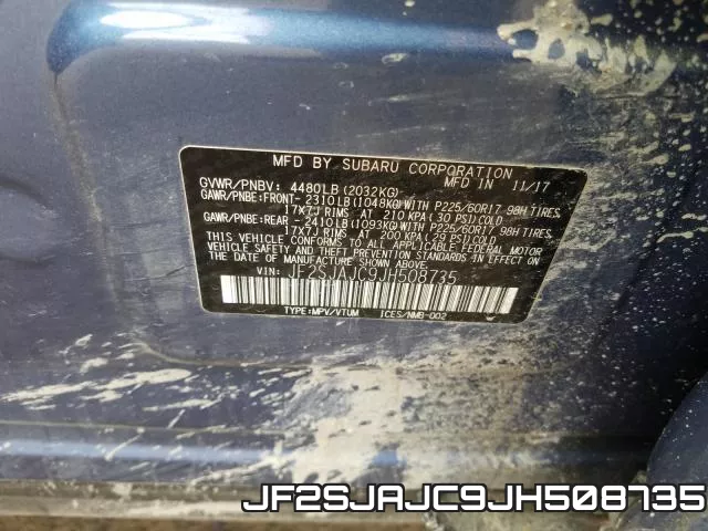 JF2SJAJC9JH508735 фото 2