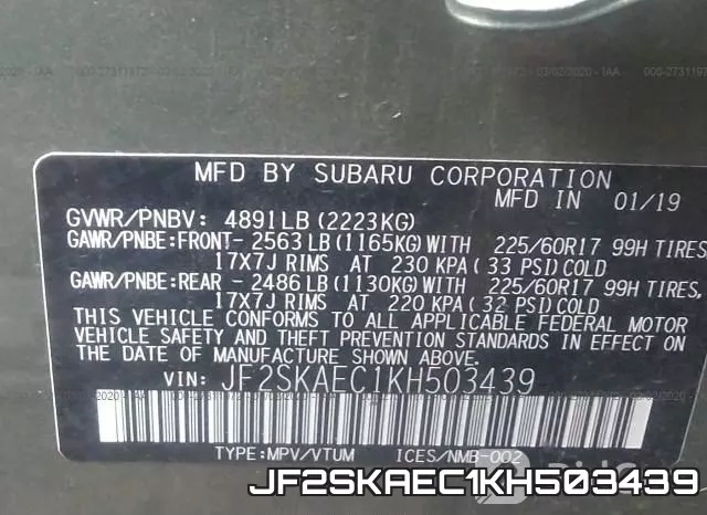 JF2SKAEC1KH503439 фото 10