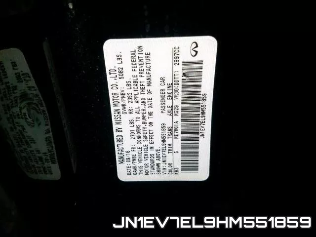 JN1EV7EL9HM551859 фото 2