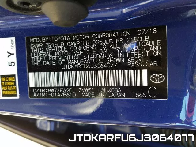 JTDKARFU6J3064077 фото 2
