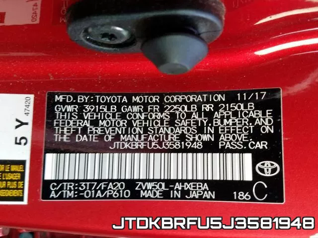 JTDKBRFU5J3581948 фото 2