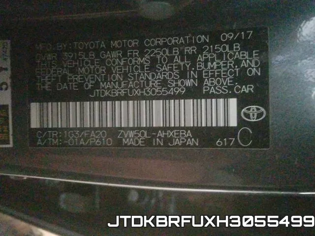 JTDKBRFUXH3055499 фото 2